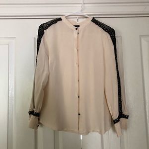 J. Crew Silk shirt with lace detail
